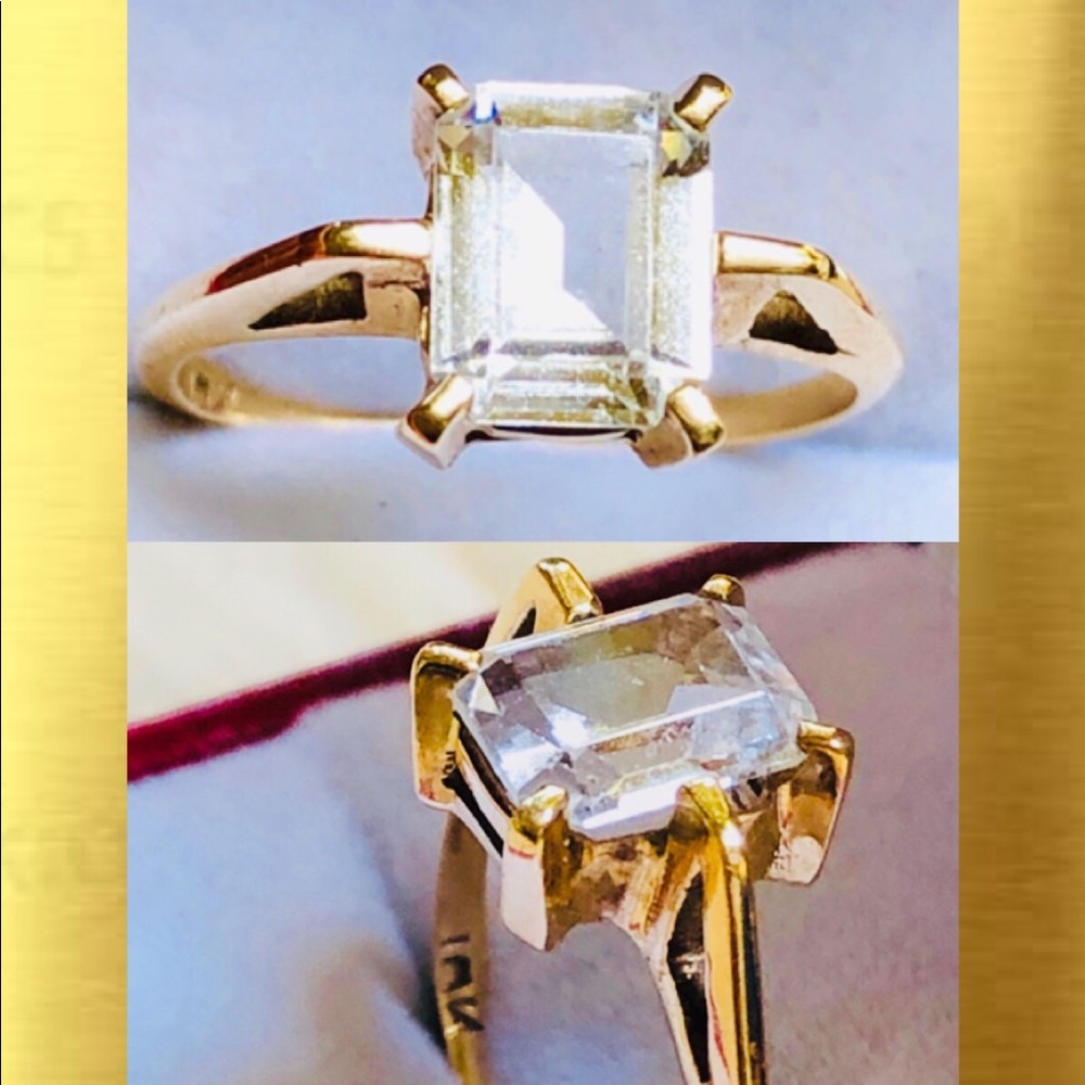 10k Yellow Real Gold Vintage Solitaire Ring